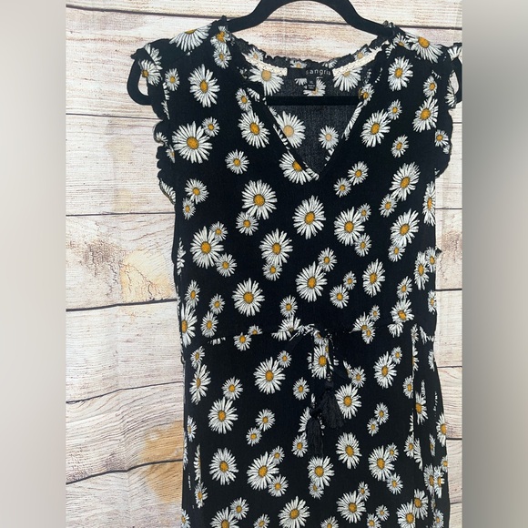 🤎3/$10 Signature by Sangria Black Dress with Daisy Pattern Size XL - Picture 3 of 7